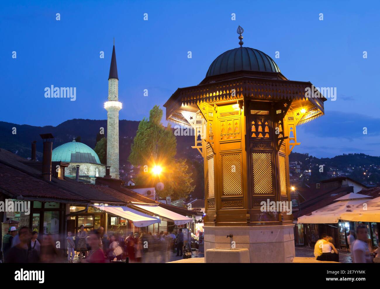 Sarajevo Old Town Historical Fountain The Capital City Of Bosnia And 