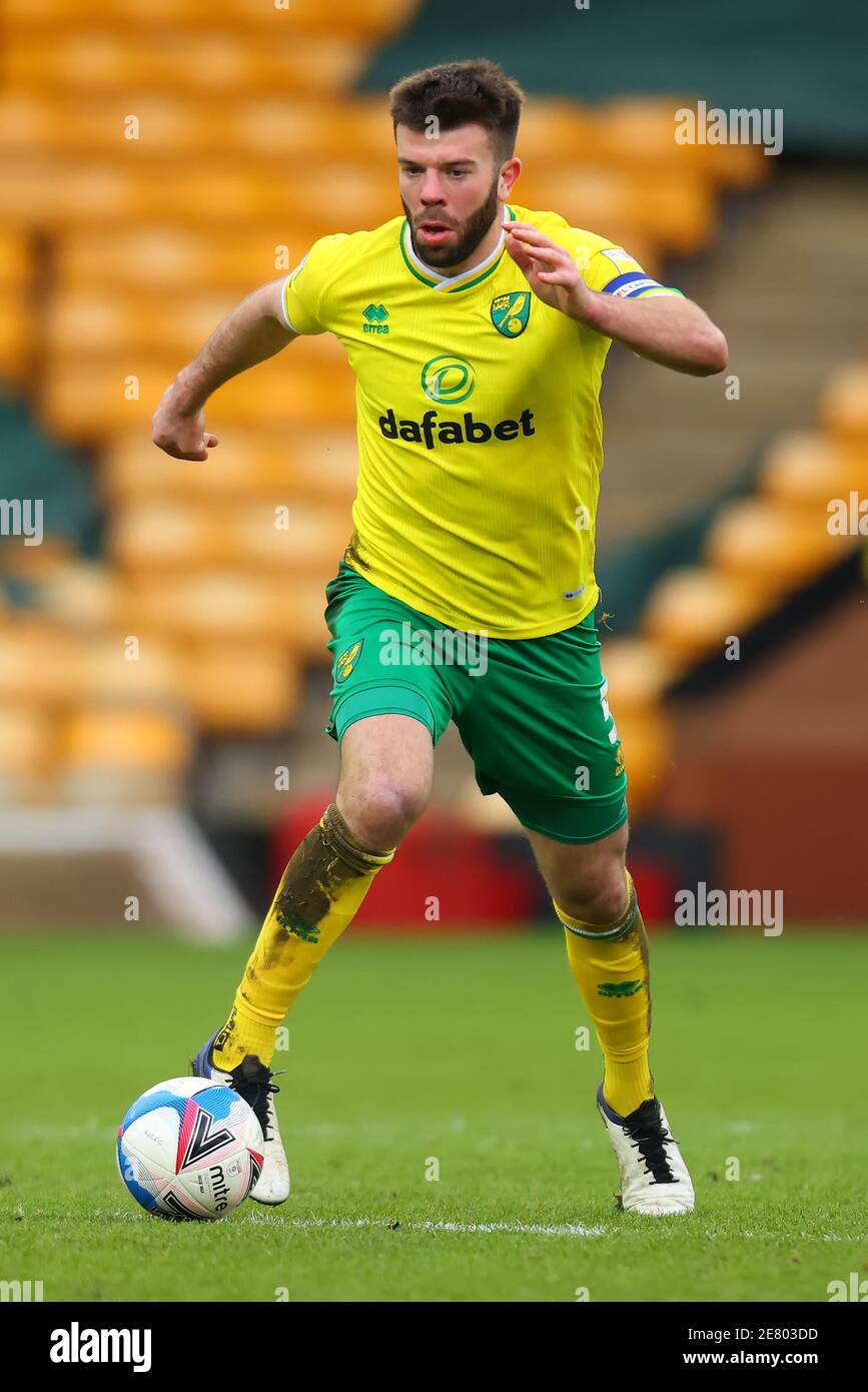 30th January 2021; Carrow Road, Norwich, Norfolk, England, English Football League Championship Football, Norwich versus Middlesbrough; Grant Hanley of Norwich City Stock Photo