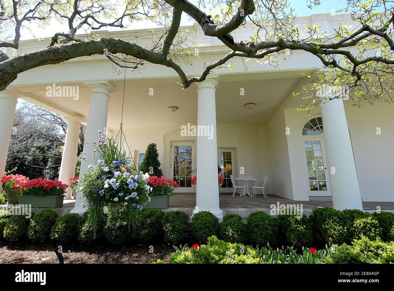 View of the entrance of the Oval Office during a media preview of the 2007 Spring Garden Tour on April 20 2007 in Washington DC, USA. Photo by Olivier Douliery/ABACAPRESS.COM Stock Photo