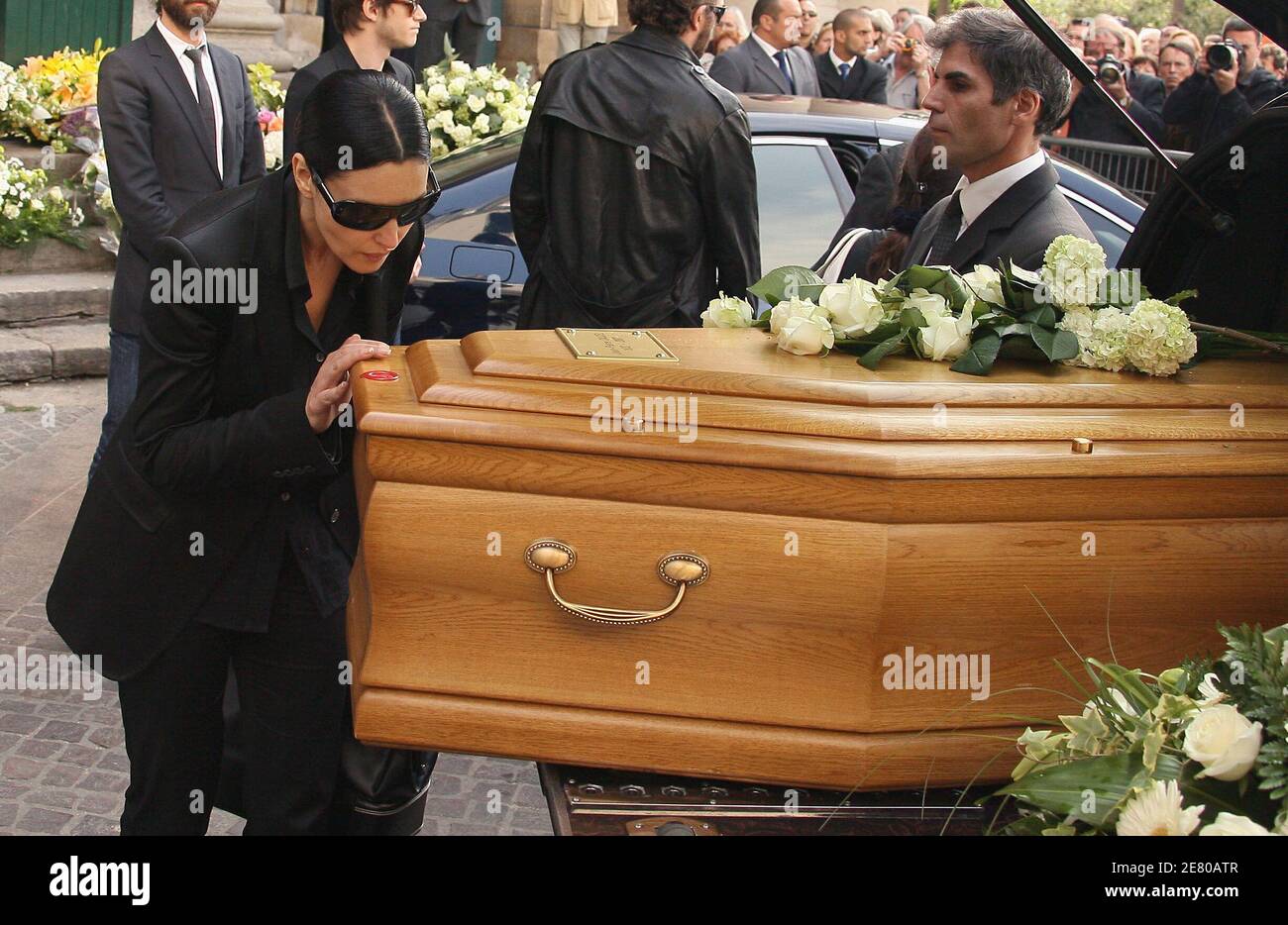 Monica Bellucci during Jean-Pierre Cassel Funeral at St Eustache News  Photo - Getty Images