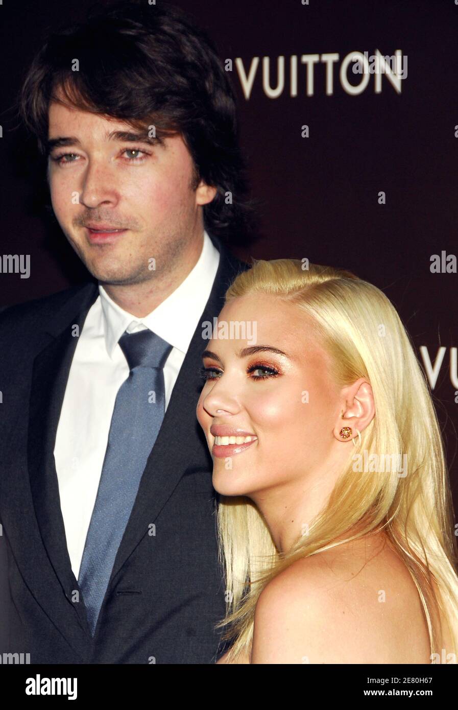 Scarlett Johansson and Antoine Arnault arrive for the Louis Vuitton