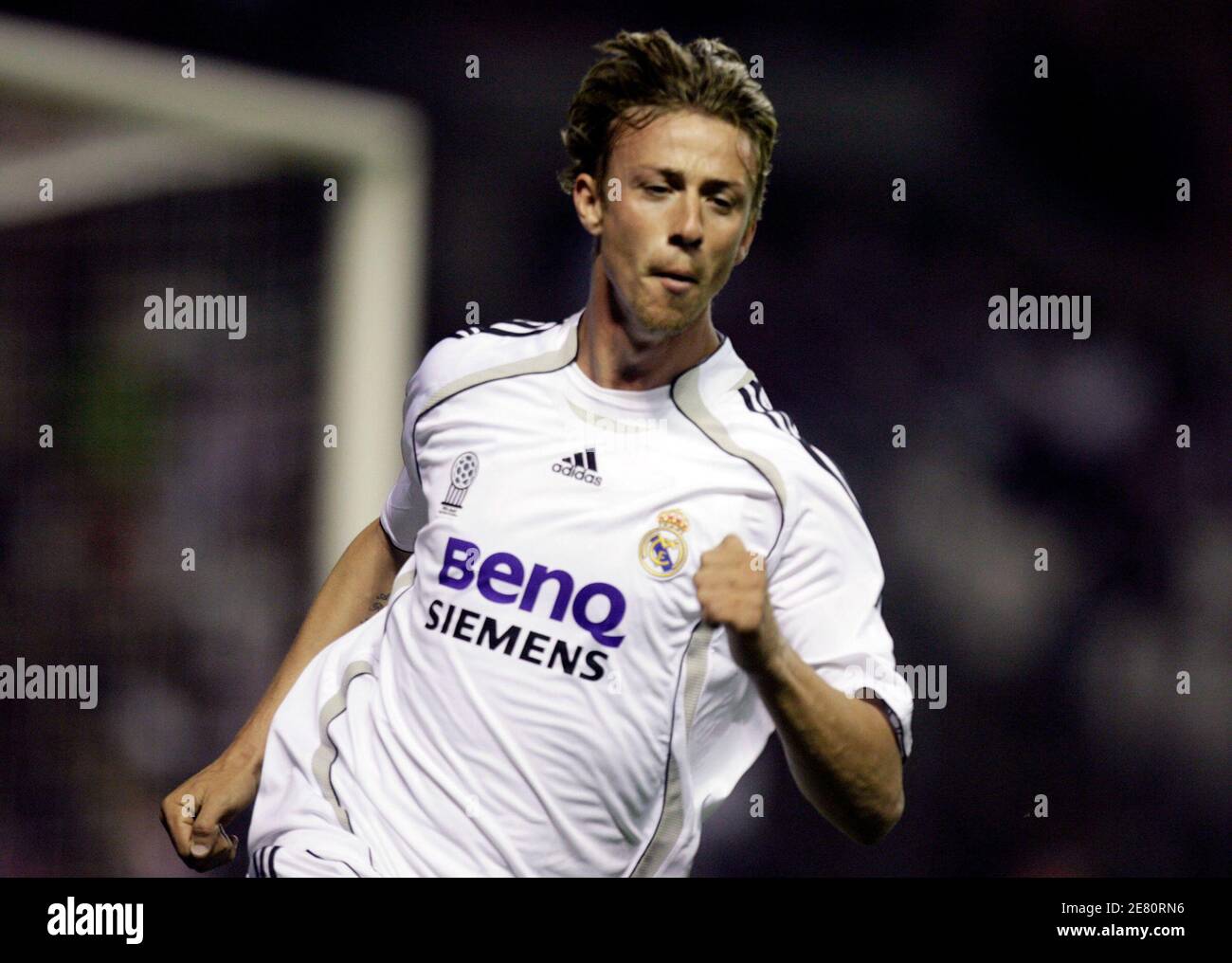 Real Madrid's Jose Maria Gutierrez 'Guti' celebrates his goal during their  Spanish First Division soccer match against Athletic Bilbao at San Mames  Stadium in Bilbao April 29, 2007. REUTERS/Felix Ordonez (SPAIN Stock