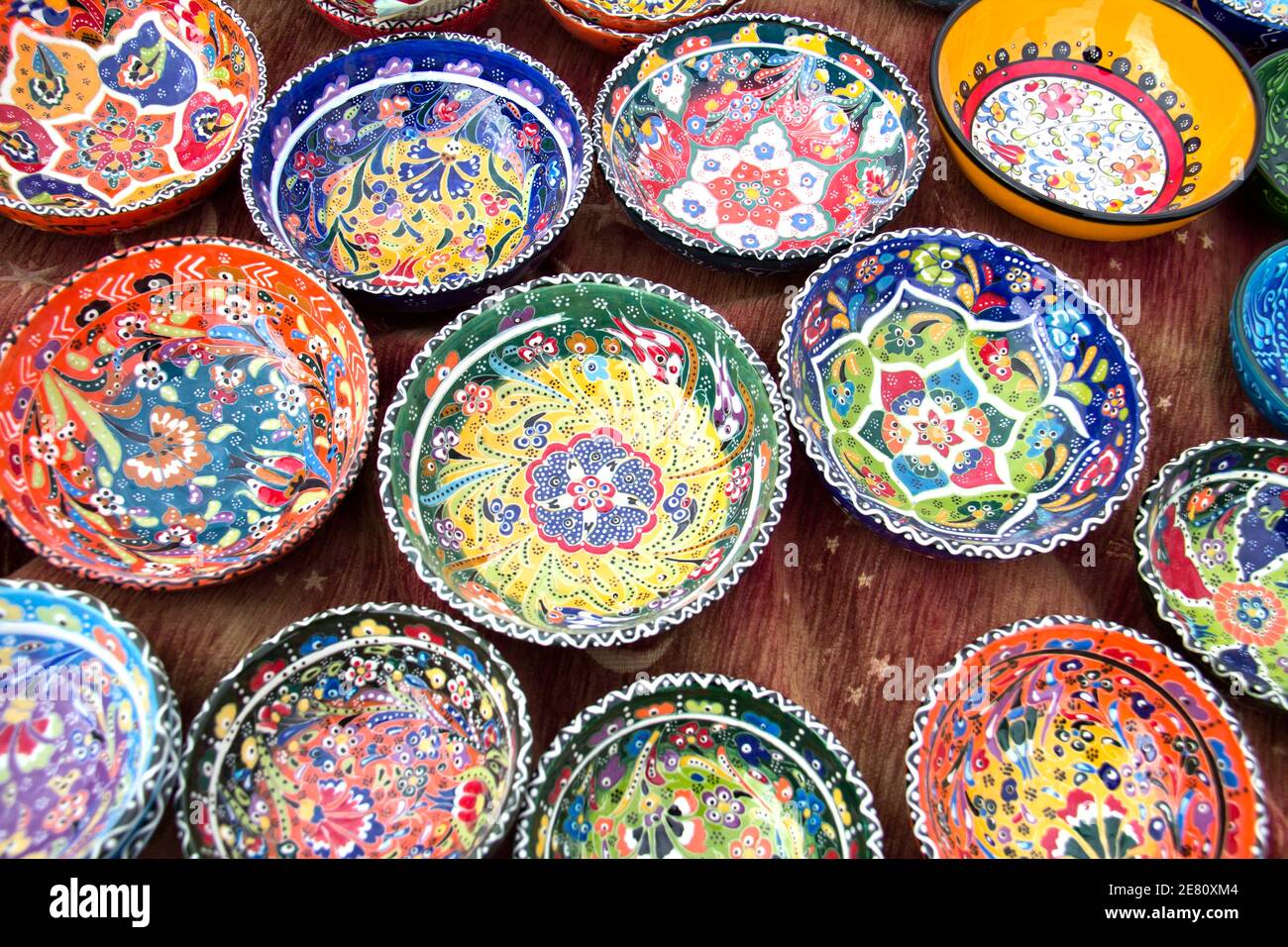 Classical Turkish ceramics on the market Stock Photo