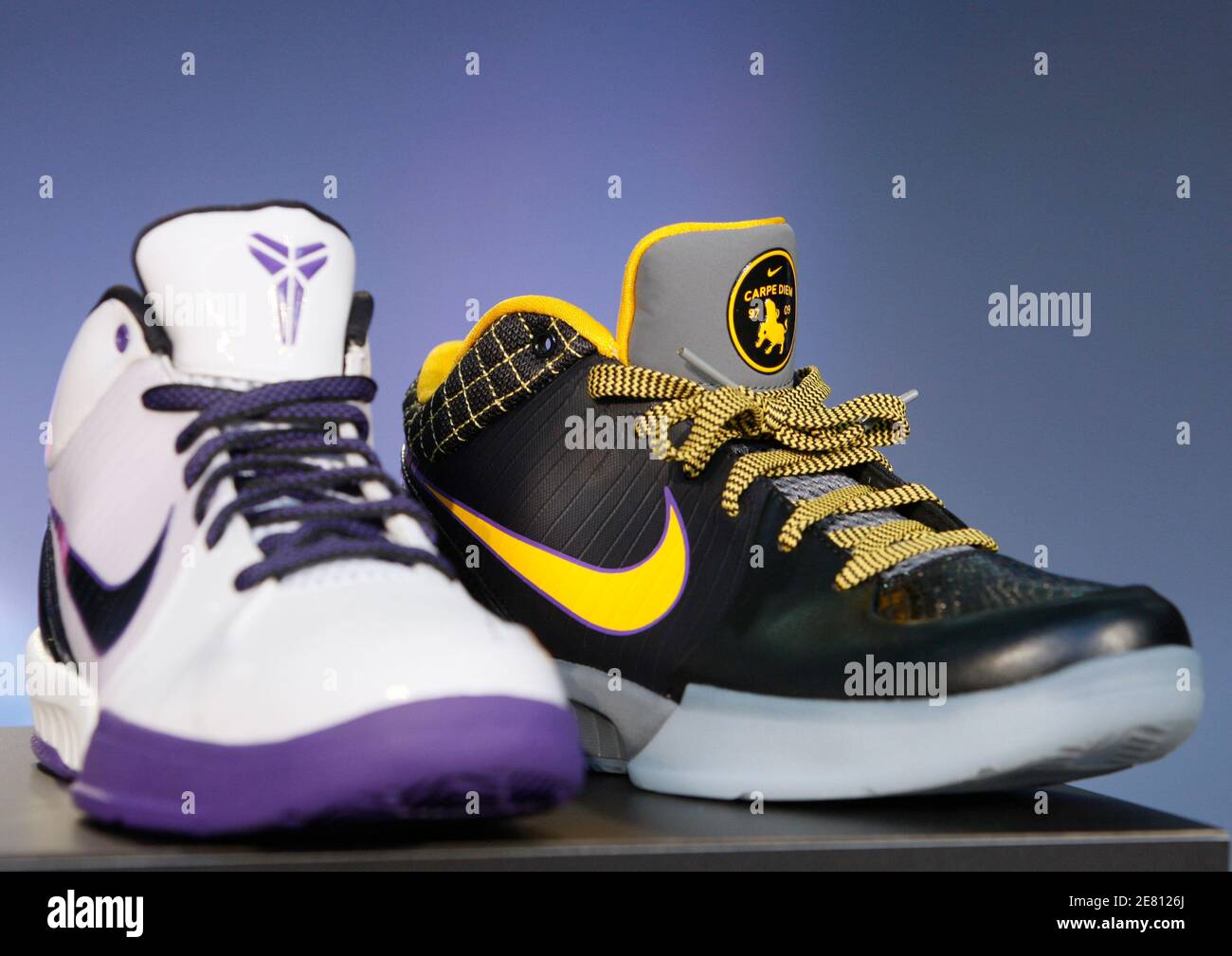 Los Angeles Lakers NBA star Kobe Bryant's new Nike Zoom Kobe IV basketball  shoe is shown in Los Angeles, December 11, 2008. The shoe will be available  for sale in China from
