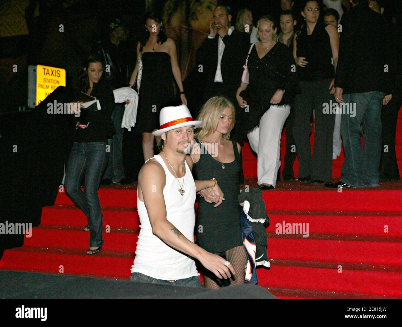 Kid Rock and his new girlfriend leave the Playboy Party held at the VIP room during the 60th International Film Festival in Cannes, France on May 17, 2007. Photo by ABACAPRESS.COM Stock Photo
