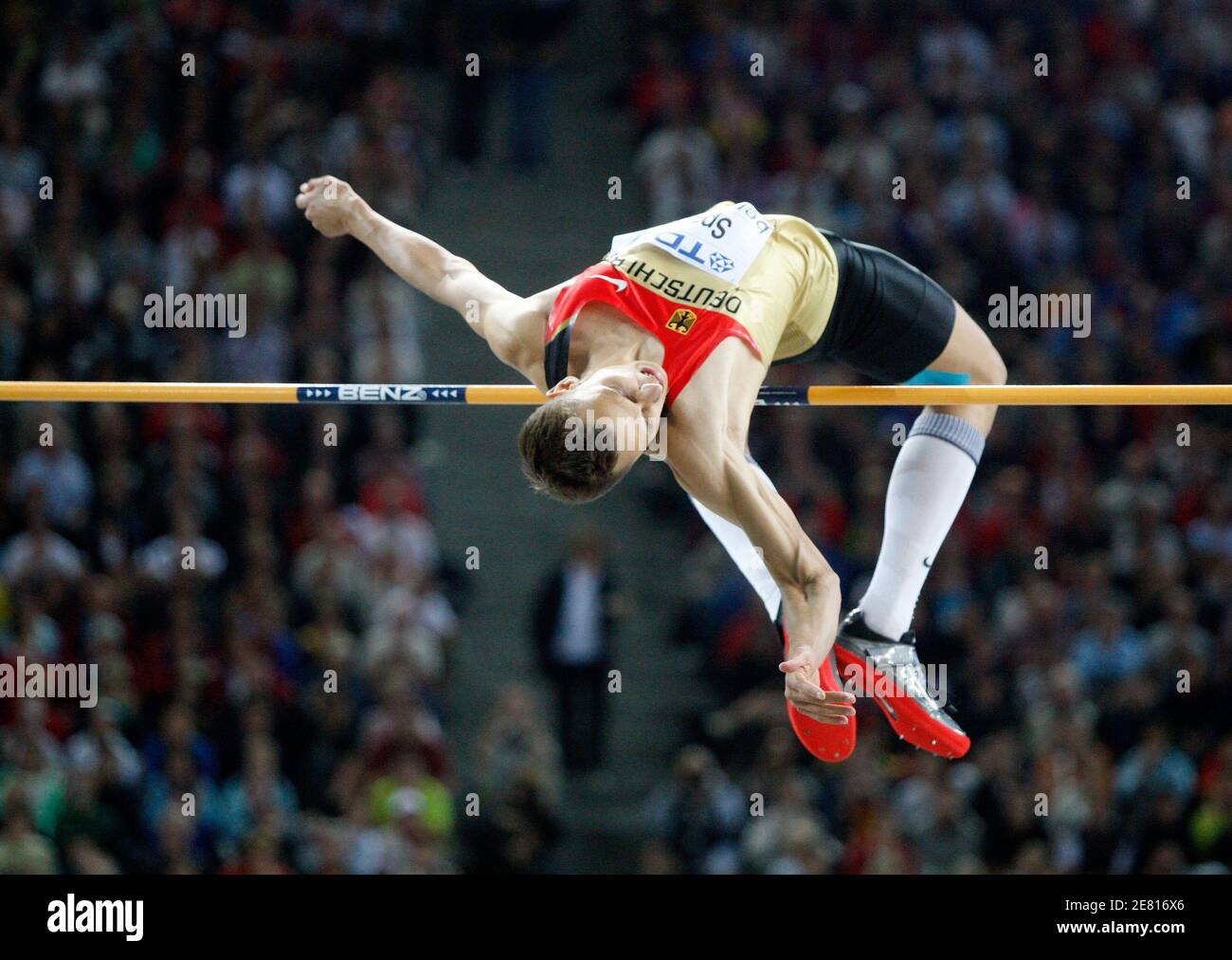 Raul Spank Of Germany Competes In The Men S High Jump Final During The World Athletics Championships At The Olympic Stadium In Berlin August 21 2009 Reuters Dominic Ebenbichler Germany Sport Athletics Stock Photo