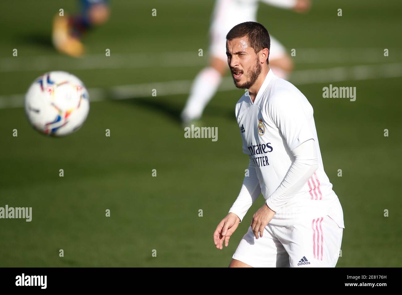Eden Hazard of Real Madrid during the spanish league, La Liga Santander, football match played between Real Madrid and Levante UD at Ciudad Deportiva Real Madrid on january 30, 2021, in Valdebebas, Madrid, Spain. / LiveMedia Stock Photo