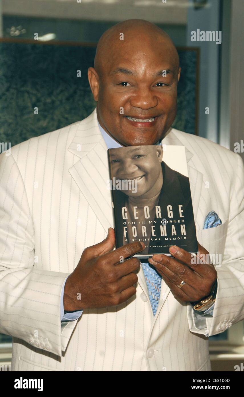 George Foreman signs 'God In My Corner: The Lessons I've Learned In and Out of The Ring' at the Citicorp Plaza Barnes and Noble Bookstore on Monday, May 21, 2007 in New York City, NY, USA. Photo by Donna Ward/ABACAPRESS.COM Stock Photo