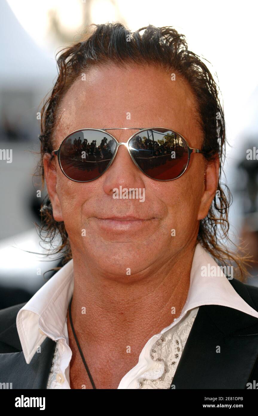 Mickey Rourke Concert Mickey Rourke walks the red carpet of the Palais des Festivals in ...