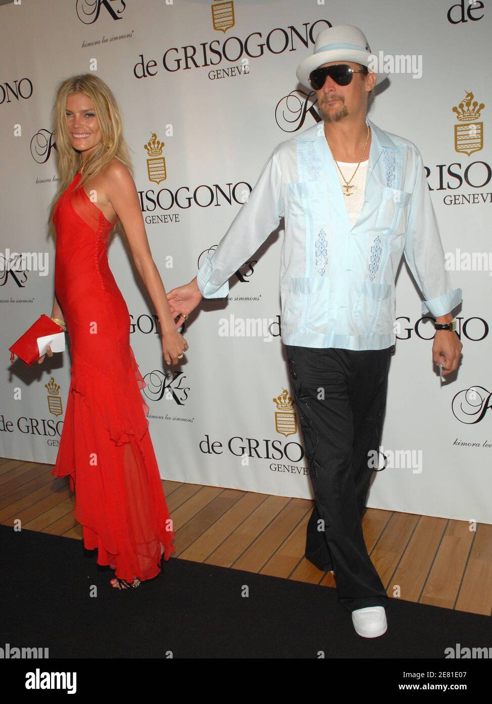 Musician Kid Rock (R) and girlfriend May Andersen attend the De Grisogono party at Eden Rock during the 60th International Cannes Film Festival on May 22, 2007 in Cap d'Antibes, France. Photo by Hahn-Nebinger-Orban/ABACAPRESS.COM Stock Photo