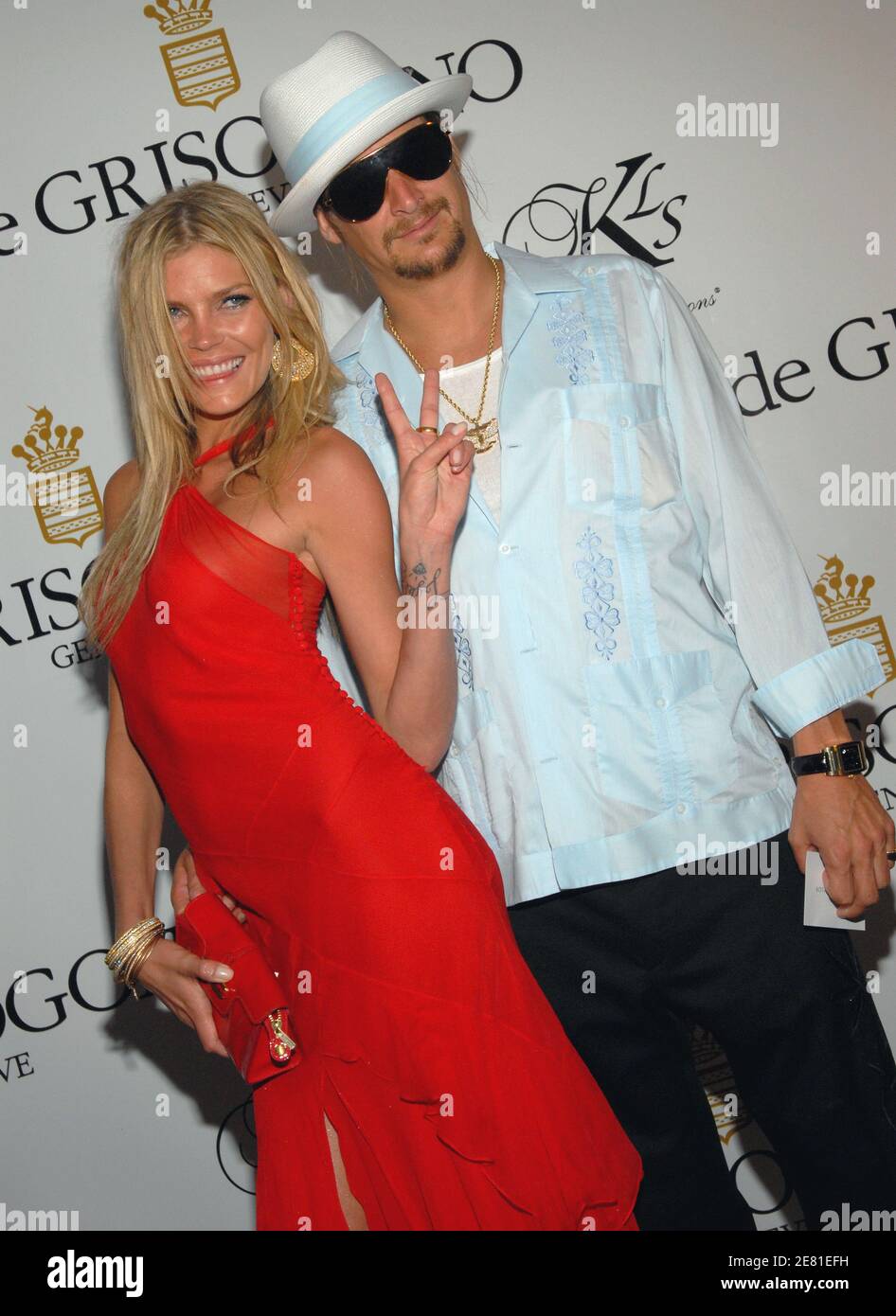 Musician Kid Rock (R) and girlfriend May Andersen attend the De Grisogono party at Eden Rock during the 60th International Cannes Film Festival on May 22, 2007 in Cap d'Antibes, France. Photo by Hahn-Nebinger-Orban/ABACAPRESS.COM Stock Photo