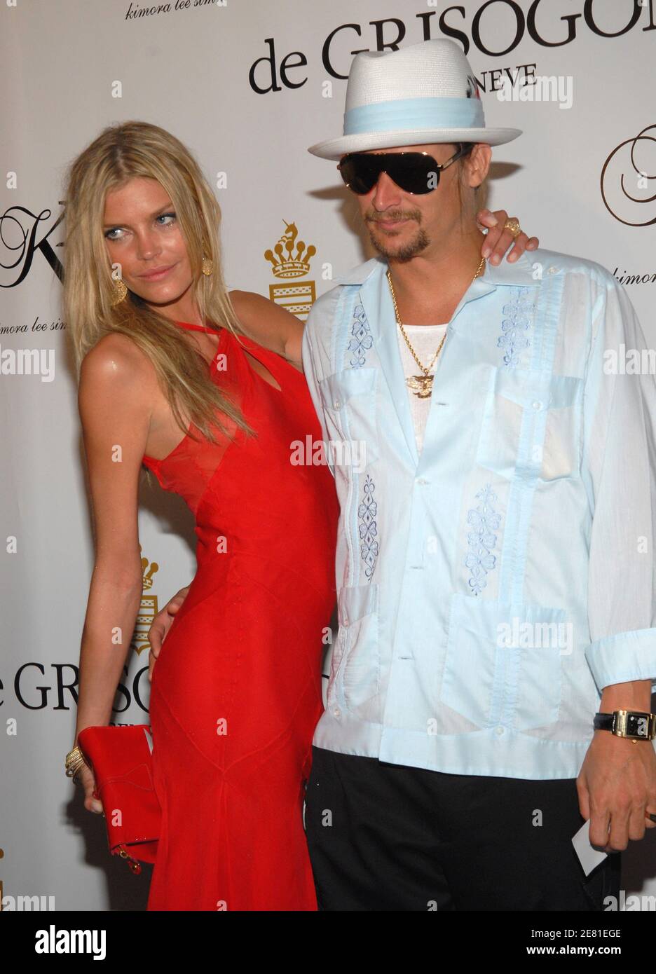 Musician Kid Rock (R) and girlfriend May Andersen attend the De Grisogono party at Eden Rock during the 60th International Cannes Film Festival on May 22, 2007 in Cap d'Antibes, France. Photo by Hahn-Nebinger-Orban/ABACAPRESS.COM Stock Photo