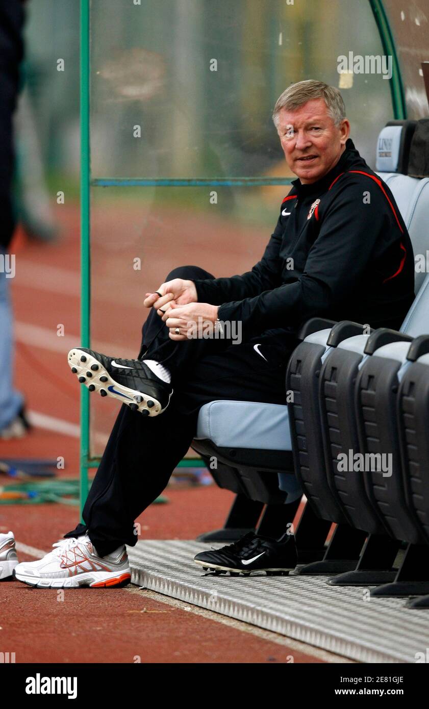 Manchester United's coach Alex Ferguson 