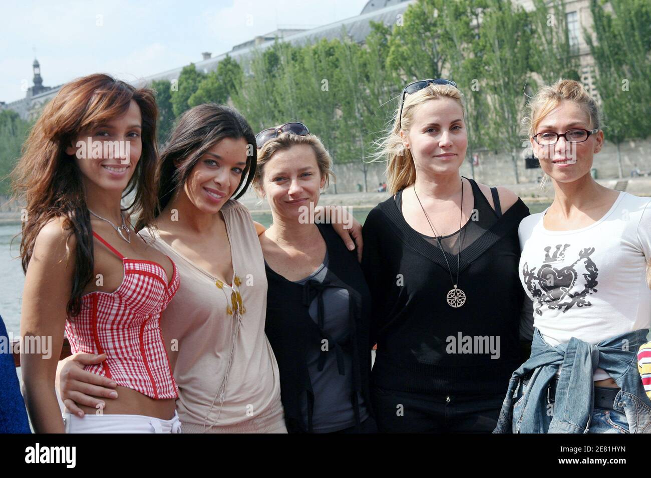 Former contestant of TV reality show 'L'Ile de la tentation' Diana Jones, actress Valerie Payet, TV presenter Sophie Favier and singer Indra attend the Tennesse cruse in Paris, France, on May 23, 2007. This party is each year organized by 'Louis Carlesimo' caritative association to enjoy seriously ill children. Photo by Corentin Fohlen/ABACAPRESS.COM Stock Photo