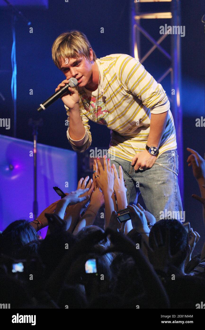 Exclusive Coverage Pop sensation Jesse McCartney performs live on stage during the NRJ concert