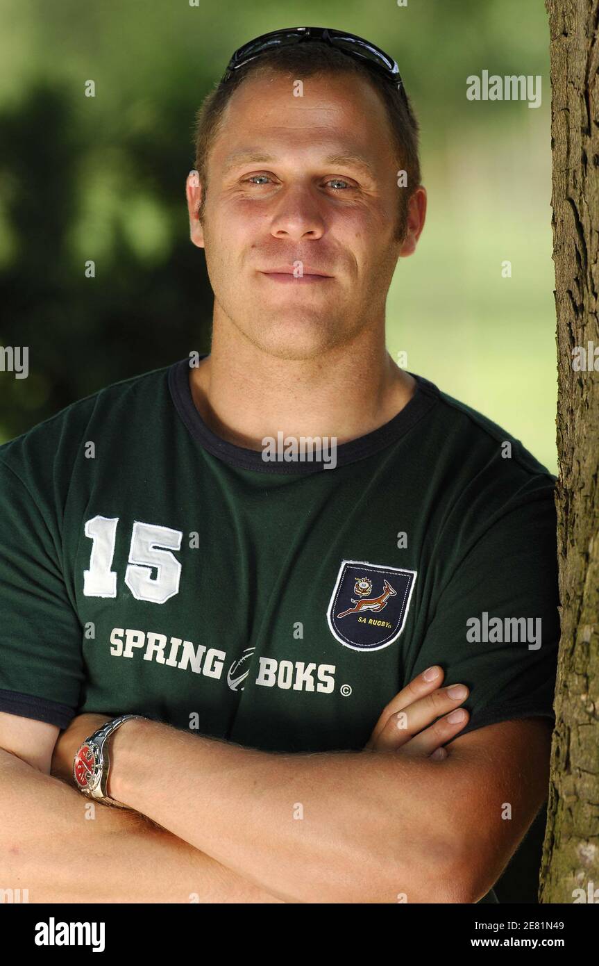 French athlete Nicolas Figere (hammer) during a private shooting