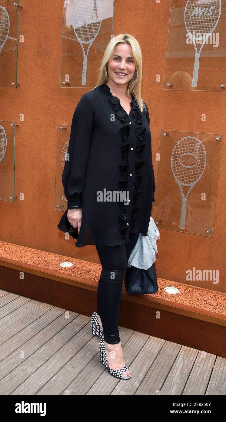 French TV presenter Sophie Favier poses in the 'Village', the VIP area of the French Open at Roland Garros arena in Paris, France on June 3, 2007. Photo by ABACAPRESS.COM Stock Photo