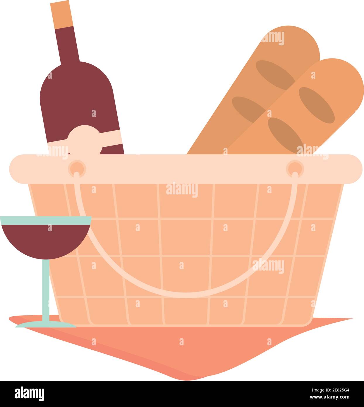 Blanket wicker basket Stock Vector Images - Alamy
