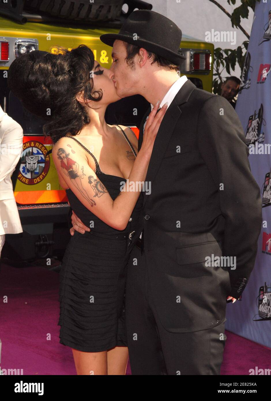 Amy Winehouse and husband Blake Fielder-Civil attend the 2007 MTV Movie Awards held at the Gibson Amphitheater in Los Angeles, CA, USA on June 3, 2007. Photo by Lionel Hahn/ABACAPRESS.COM Stock Photo