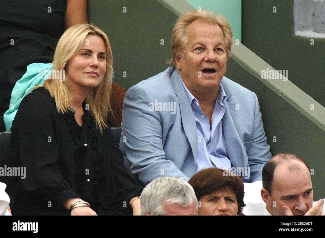 Sophie Favier and Massimo Gargia attend the 4th Round of the Tennis French Open at Roland Garros arena, in Paris, France on June 3, 2007. Photo by ABACAPRESS.COM Stock Photo