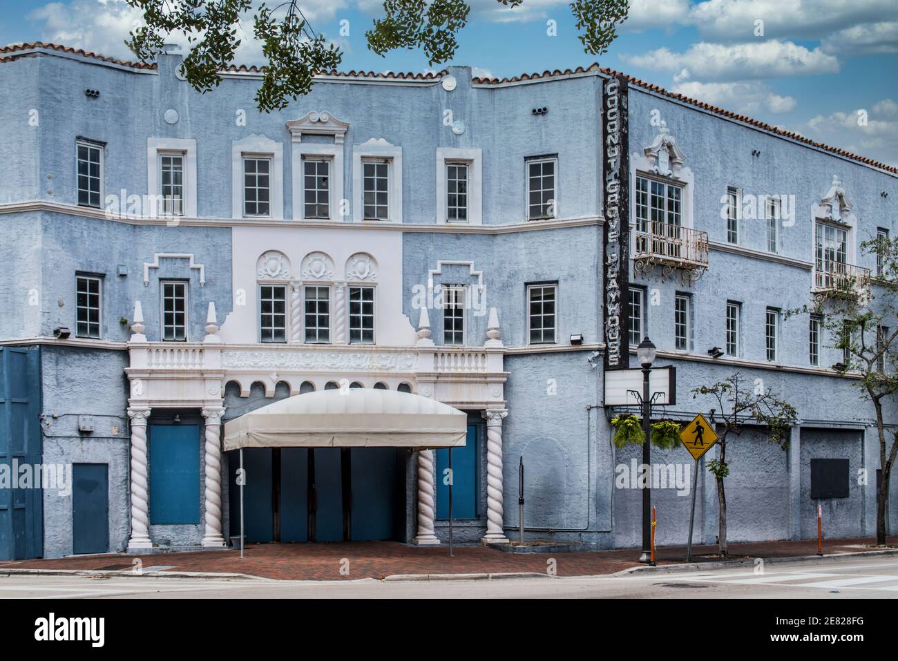 The closed, historic Coconut Grove Playhouse in Miami, Florida Stock