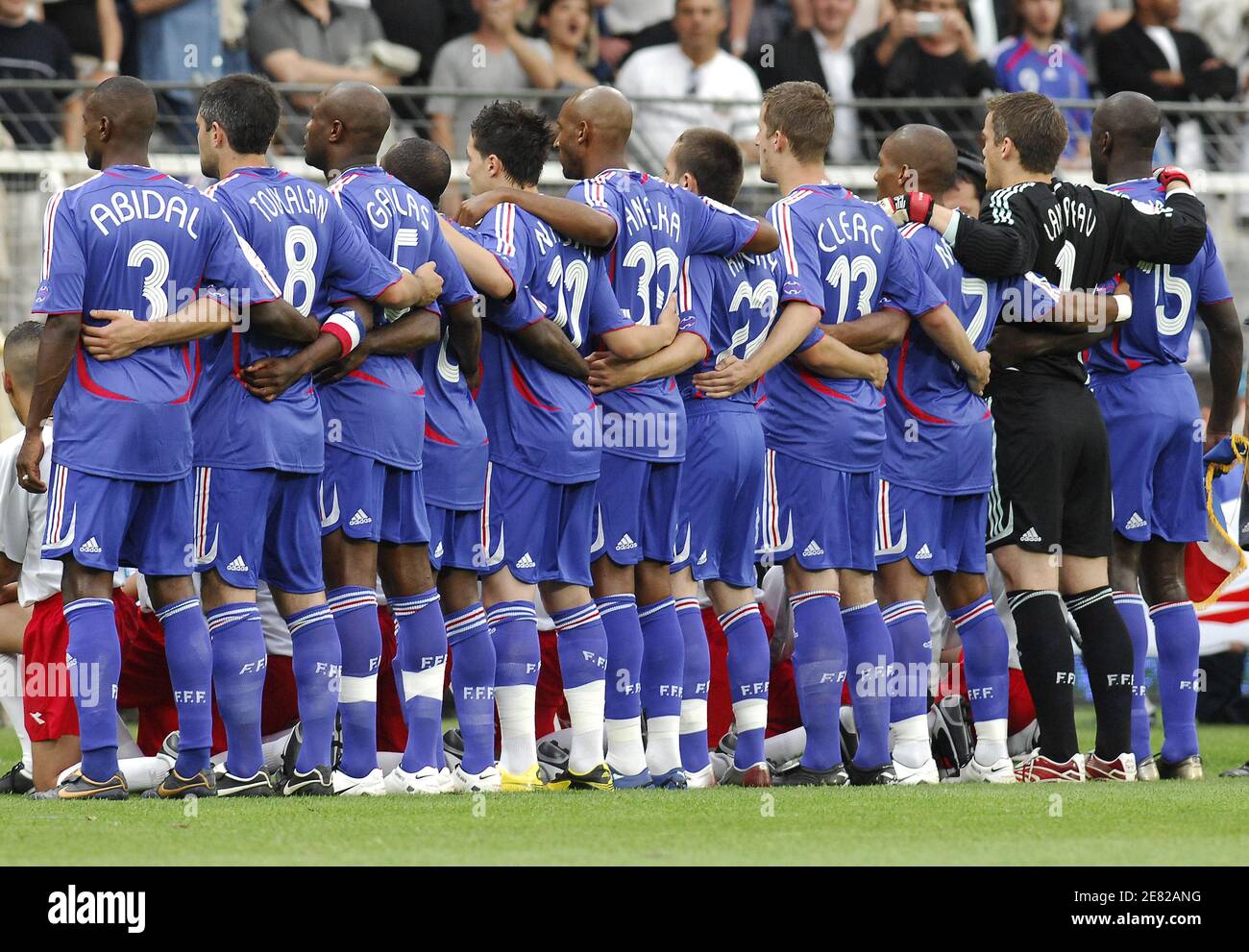 France's team before the Euro 2008 qualification football match France