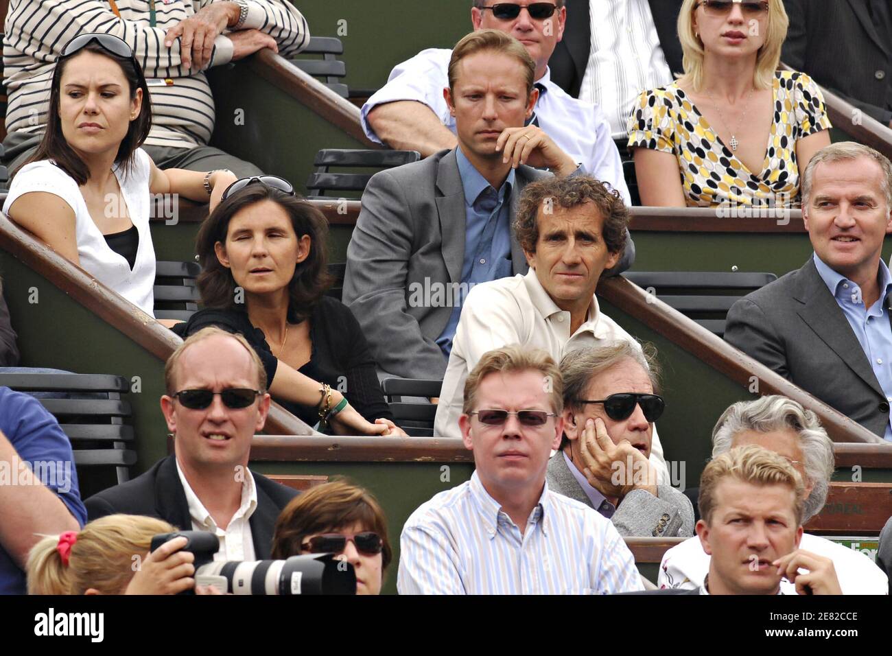 Formula One legend Alain Prost and wife attends at the quarter-final of