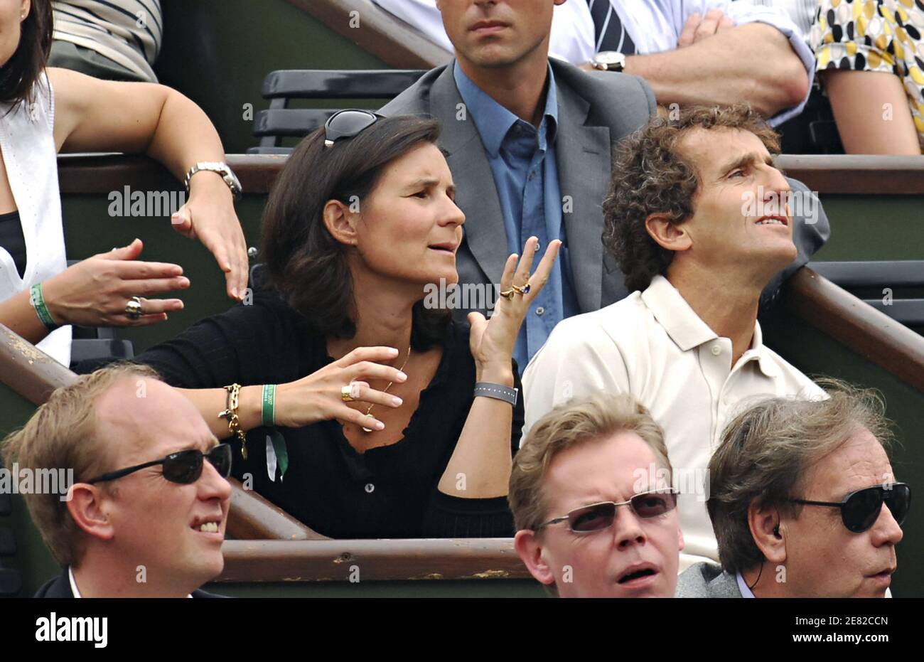 Formula One legend Alain Prost and wife attends at the quarter-final of