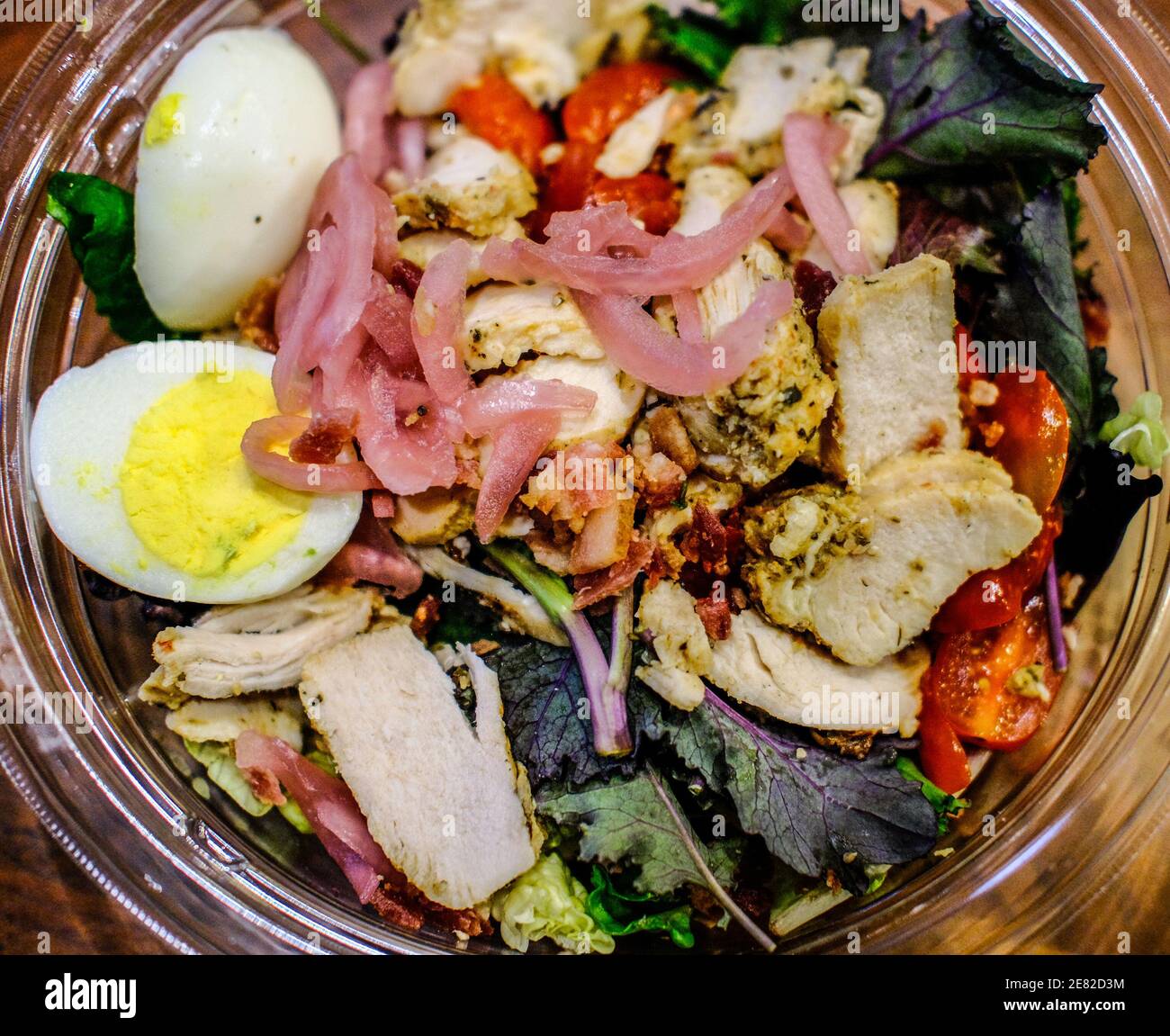 Fresh Salad with Grilled Chicken Stock Photo