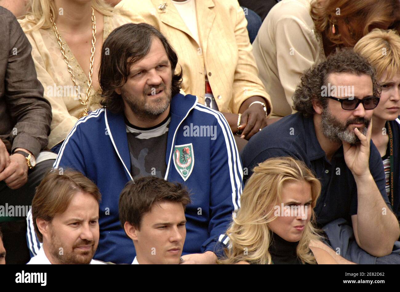 Emir Kusturica and friend attend the woman semi-finale of Roland Garros in Paris, France on June 07,2007. Photo by ABACAPRESS.COM Stock Photo