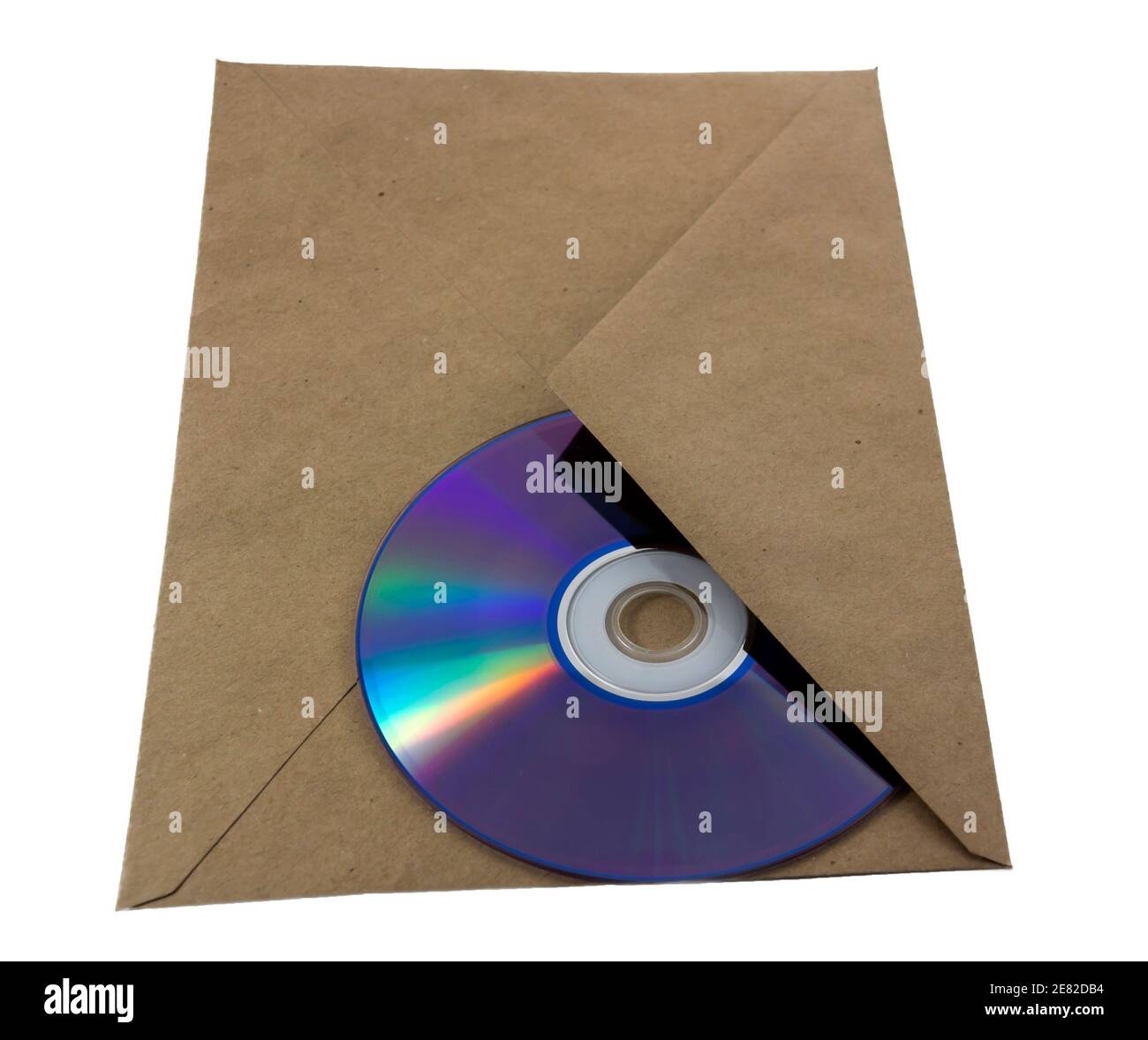 Unmarked envelope with a cd inside Stock Photo