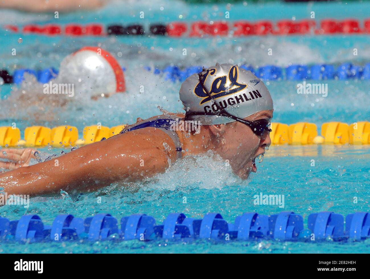 USA's Natalie Coughlin competes on 100 meters Butterfly heat women during the Arena Swimming meeting in Canet en Roussillon, south of France, on June 10, 2007. Photo by Stephane Kempinaire/Cameleon/ABACAPRESS.COM Stock Photo