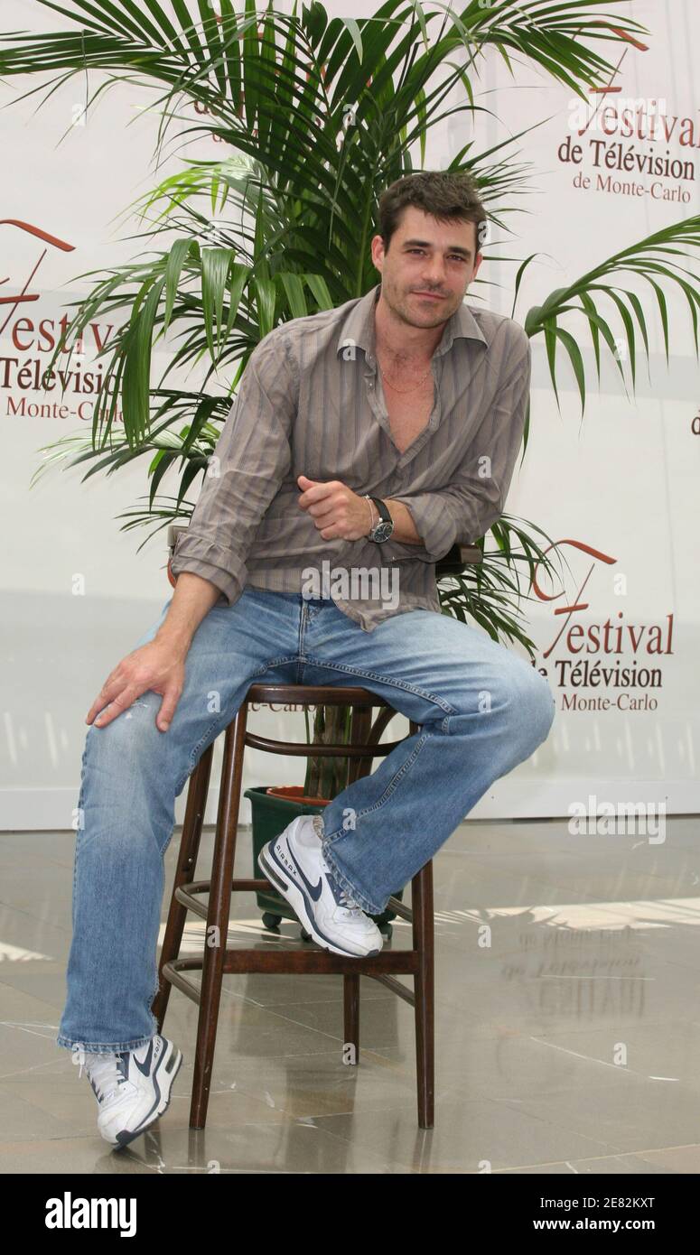 French actor Thierry Neuvic poses for pictures in Grimaldi forum during '47th Monte-Carlo TV Festival' in Monaco on June 11, 2007. Photo by Denis Guignebourg/ABACAPRESS.COM Stock Photo