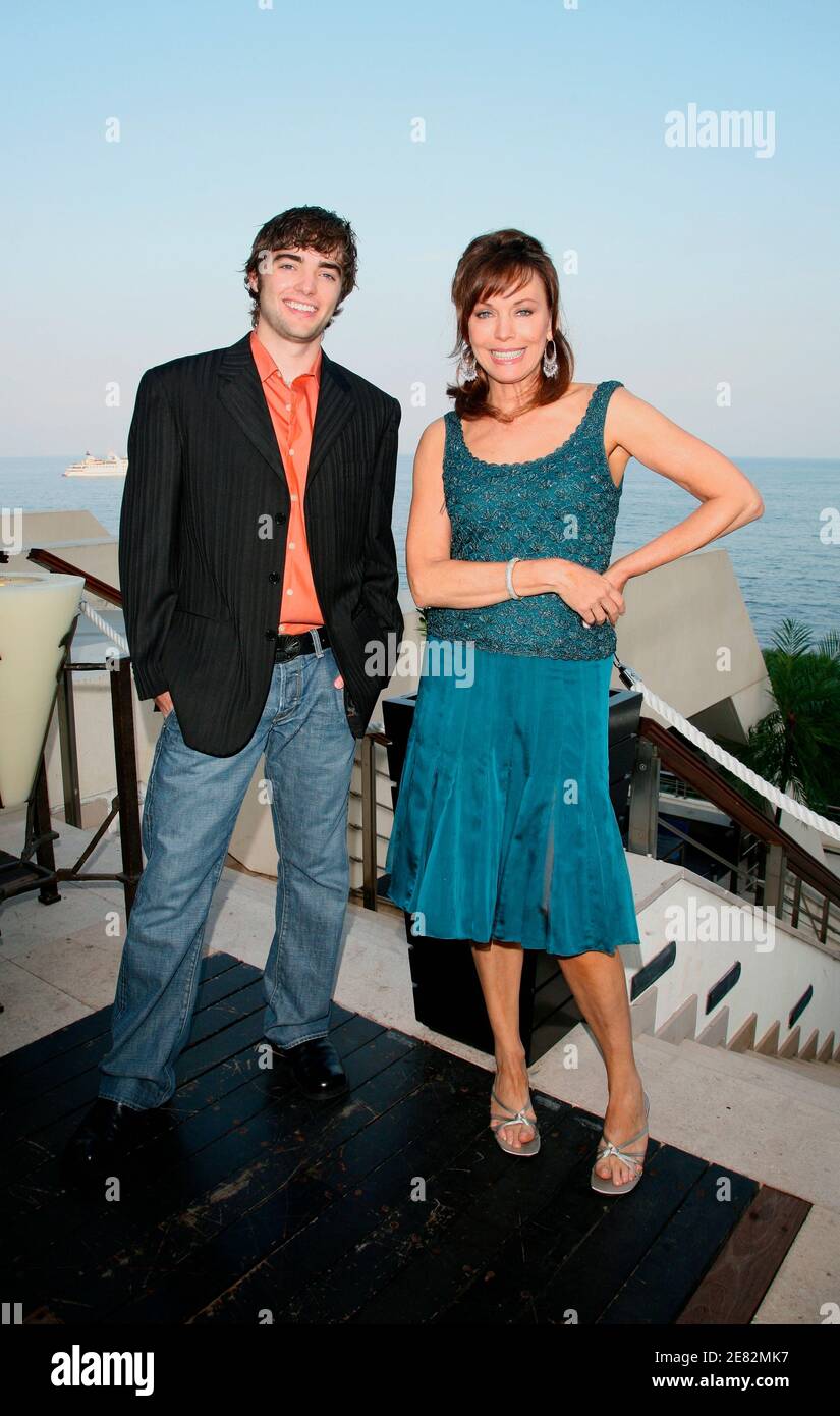 EXCLUSIVE. US actors Lesley-Anne Down and Drew Tyler Bell of the US TV show The Bold and the Beautiful pose during the 47th Monte-Carlo TV Festival in Monaco, on June 11, 2007. Photo by Denis Guignebourg/ABACAPRESS.COM Stock Photo