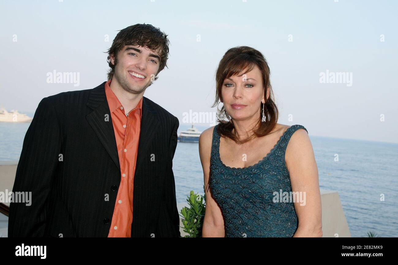 EXCLUSIVE. US actors Lesley-Anne Down and Drew Tyler Bell of the US TV show The Bold and the Beautiful pose during the 47th Monte-Carlo TV Festival in Monaco, on June 11, 2007. Photo by Denis Guignebourg/ABACAPRESS.COM Stock Photo