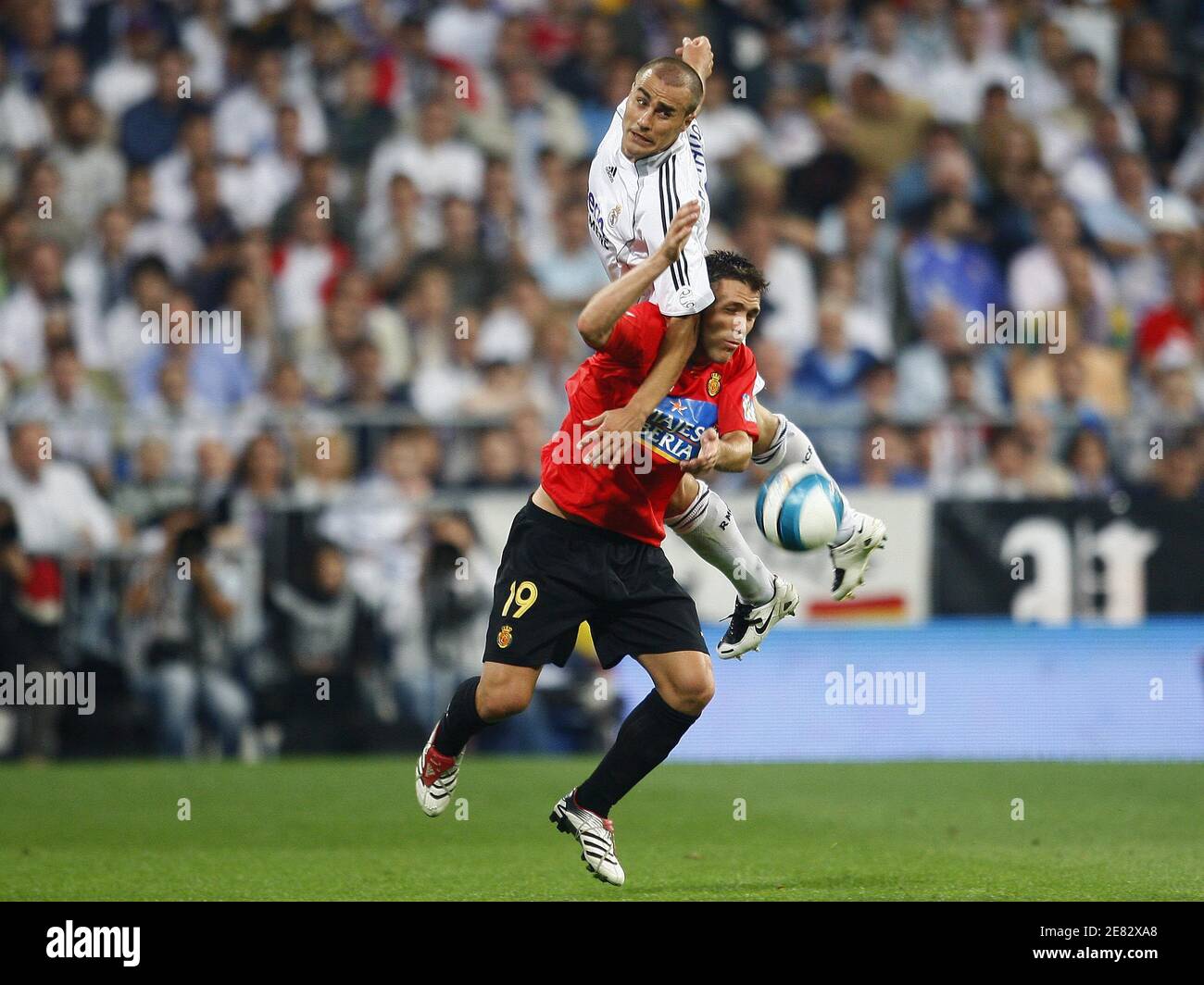 Real Madrid ' s Fabio Cannavaro in action during the Spanish League soccer, Real  Madrid vs Mallorca at the Santiago Bernabeu stadium in Madrid, Spain on  June 17, 2007. Real Madrid won