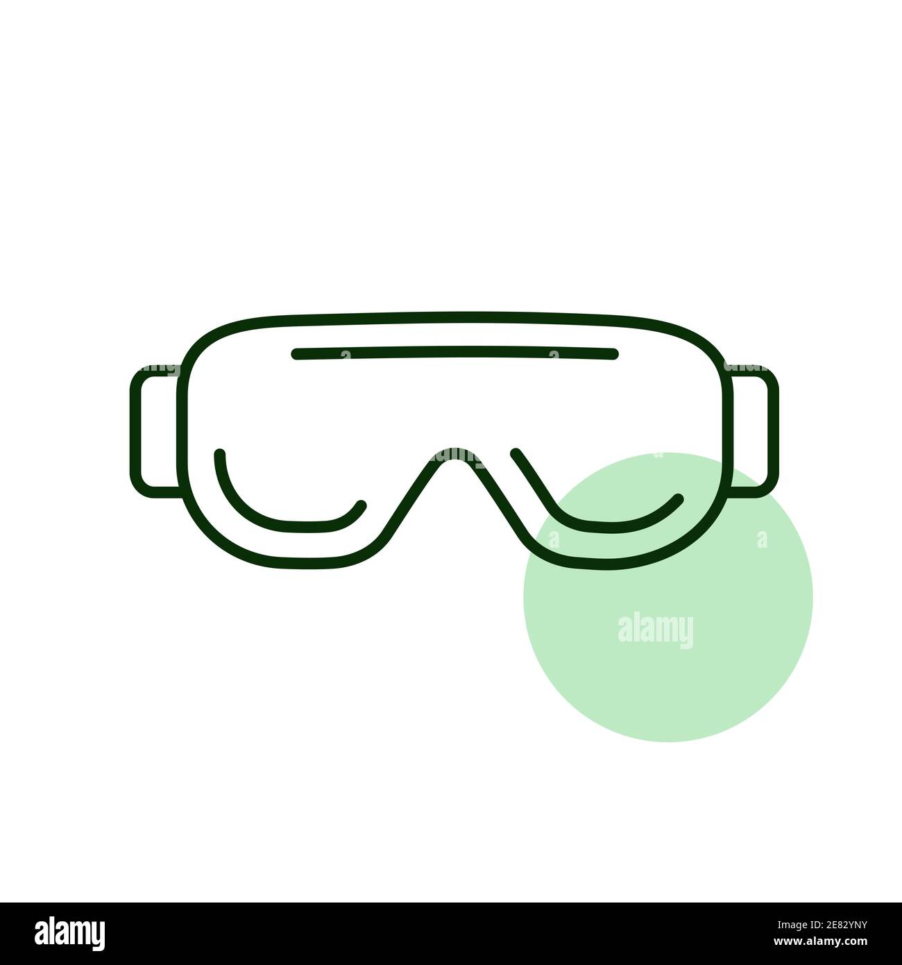 Biology goggles Eye protection vector icon. Scientific Lab glasses