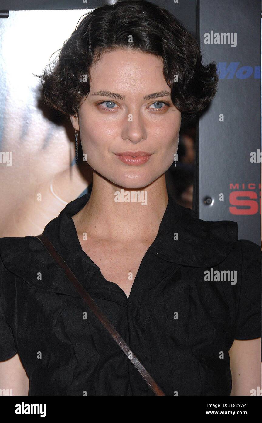 Shalom Harlow arrives for the premiere of Michael Moore's film 'Sicko