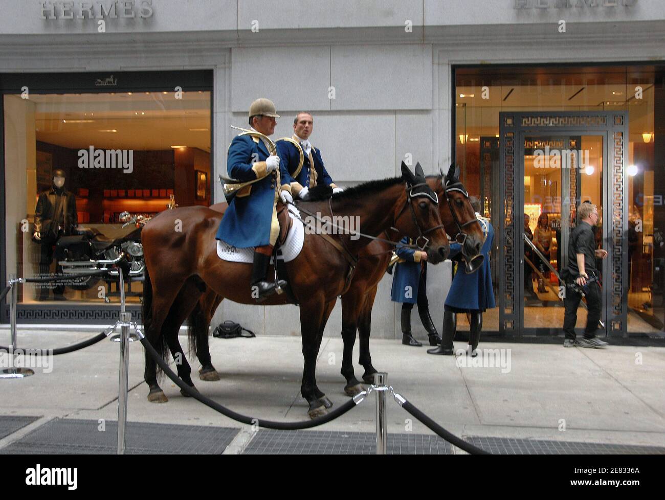 Exterior view during the Grand Opening of the Hermes Wall Street Store