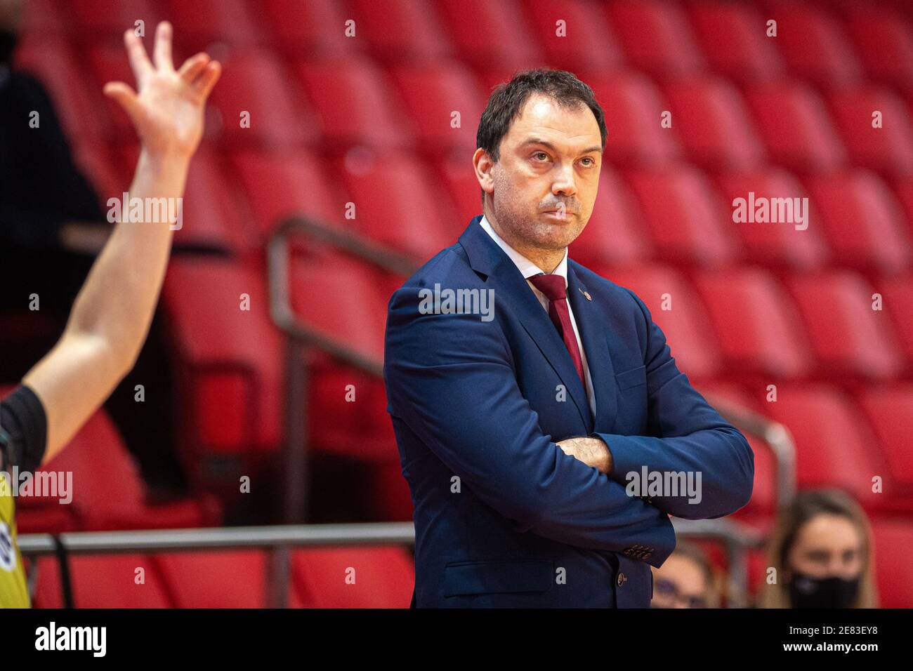 2021-01-30. Nenad Canak - head coach of the basketball club  LIetkabelis Panevezys Stock Photo