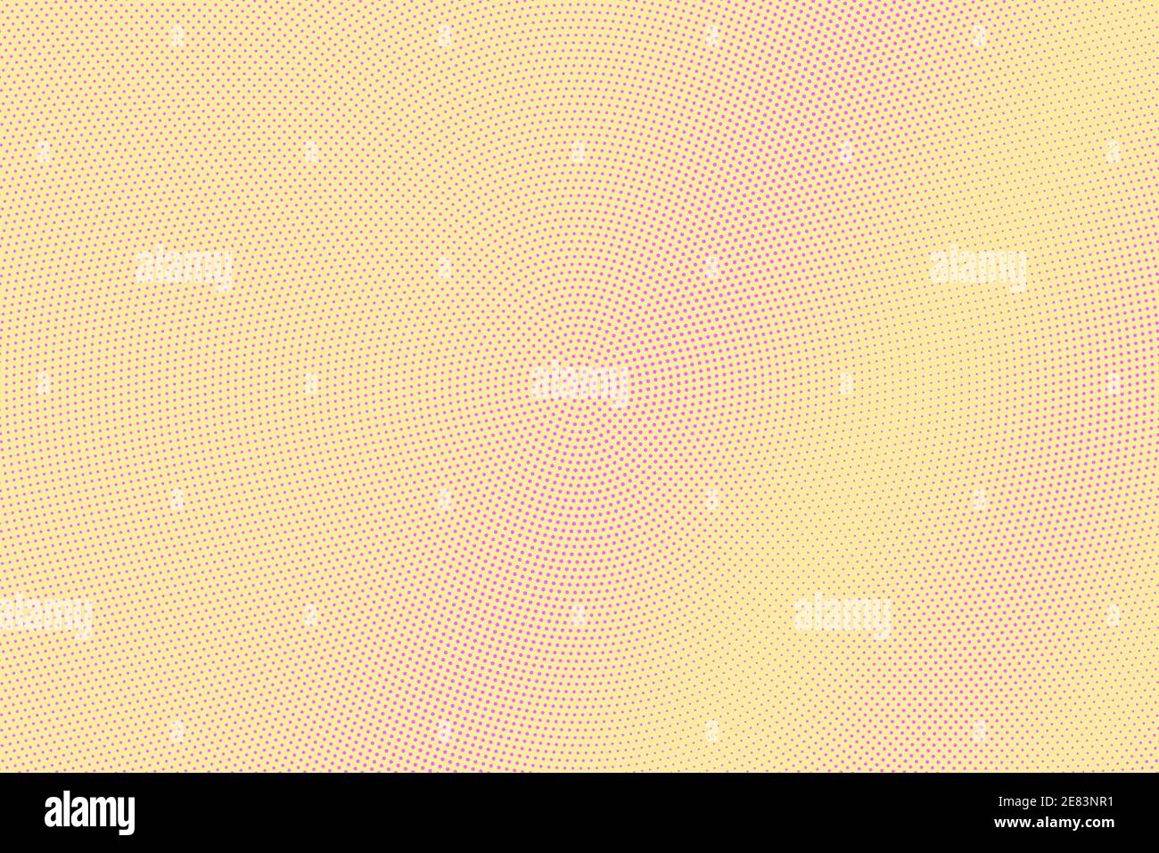Pink and yellow dotted halftone vector background. Subtle halftone digital texture. Faded dotted gradient. Comic effect overlay. Retro dot pattern on Stock Vector