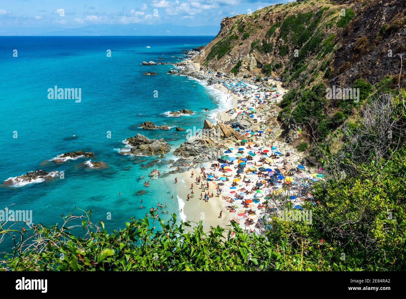 Aerial view of Zambrone “Paradiso del Sub” beach, one of the most beautiful beach of Calabria region, Italy Stock Photo