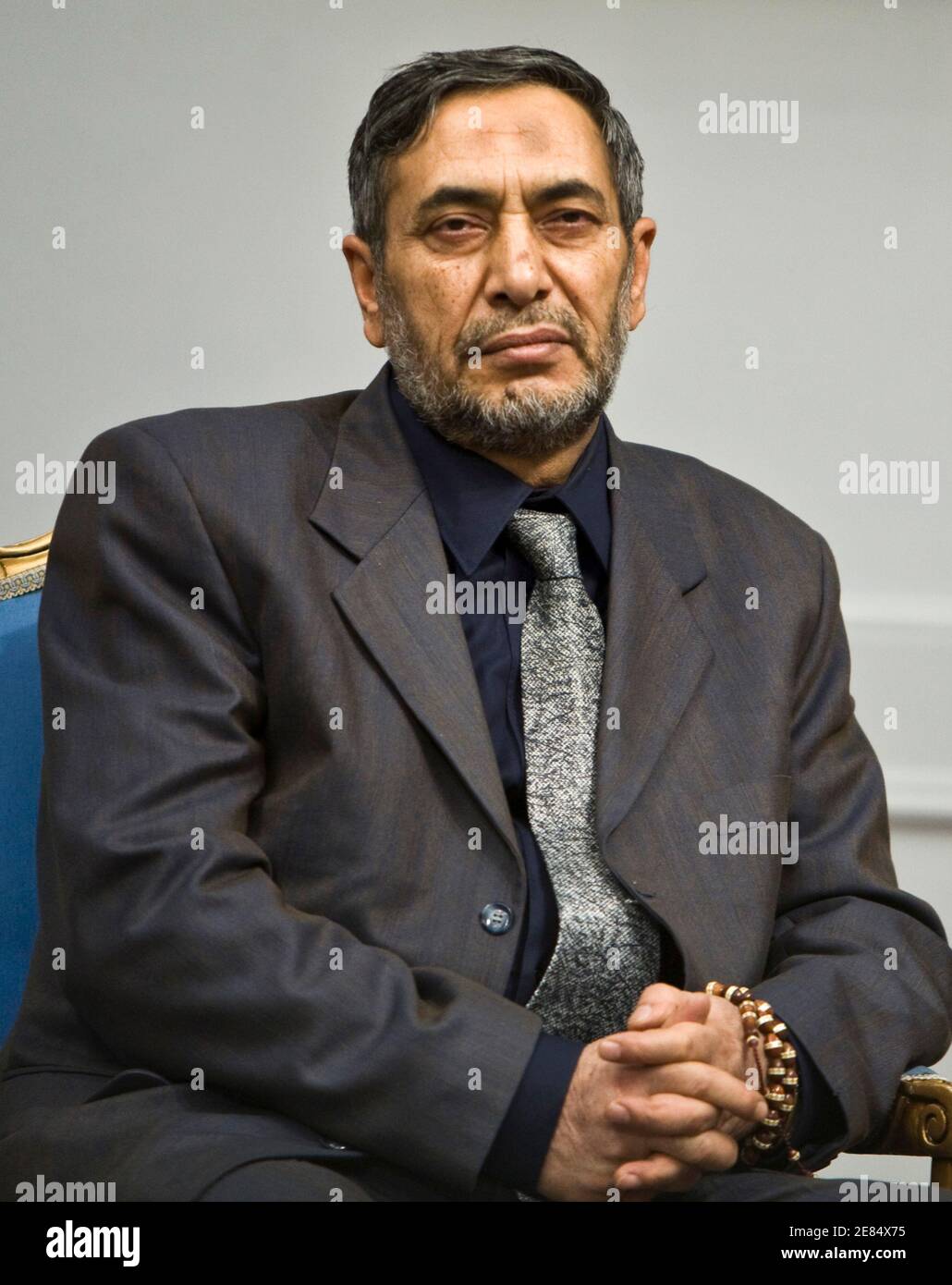 Iraq's Speaker of the Parliament Mahmoud al-Mashhadani attends a meeting with Iranian President Mahmoud Ahmadinejad in Tehran October 7, 2008. REUTERS/Raheb Homavandi (IRAN) Stock Photo