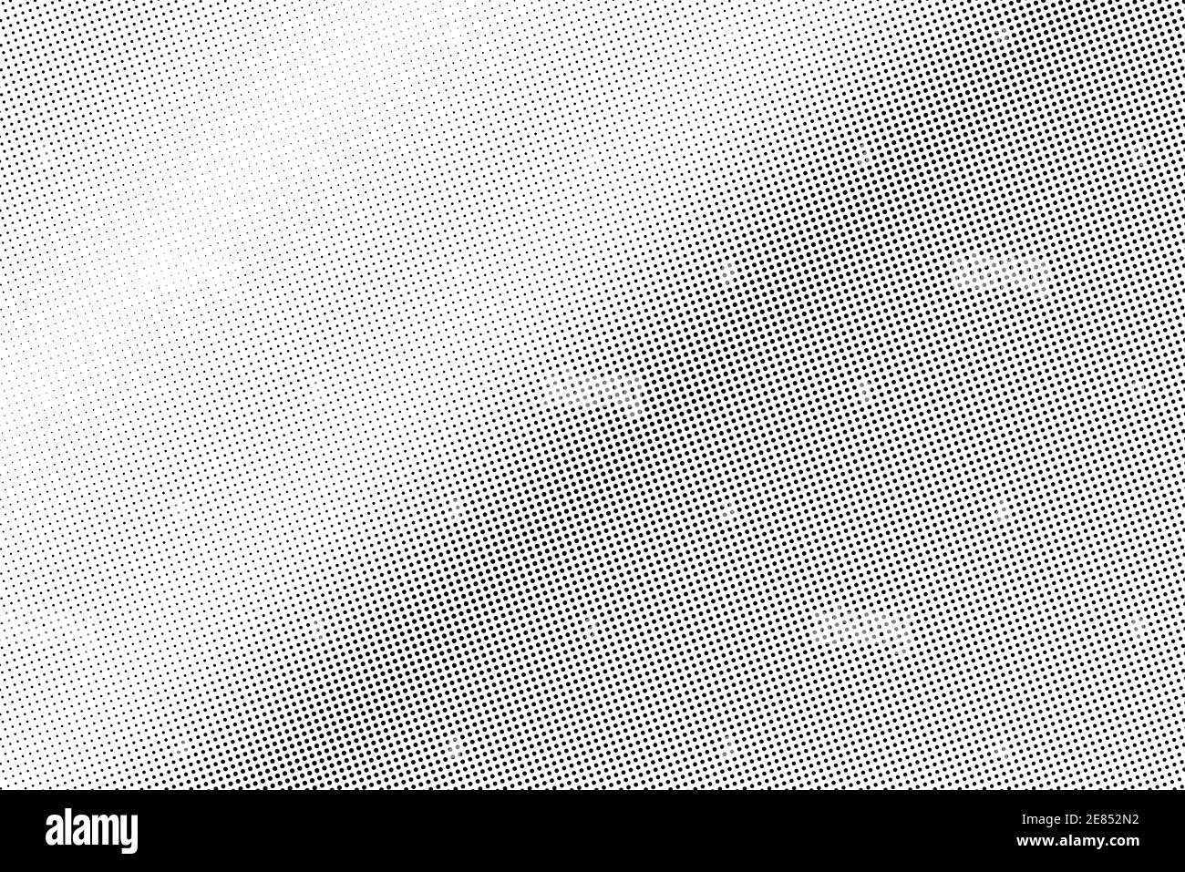 Black and white vector halftone. Subtle halftone digital texture. Faded dotted gradient. Comic effect overlay. Retro dot pattern on transparent back. Stock Vector