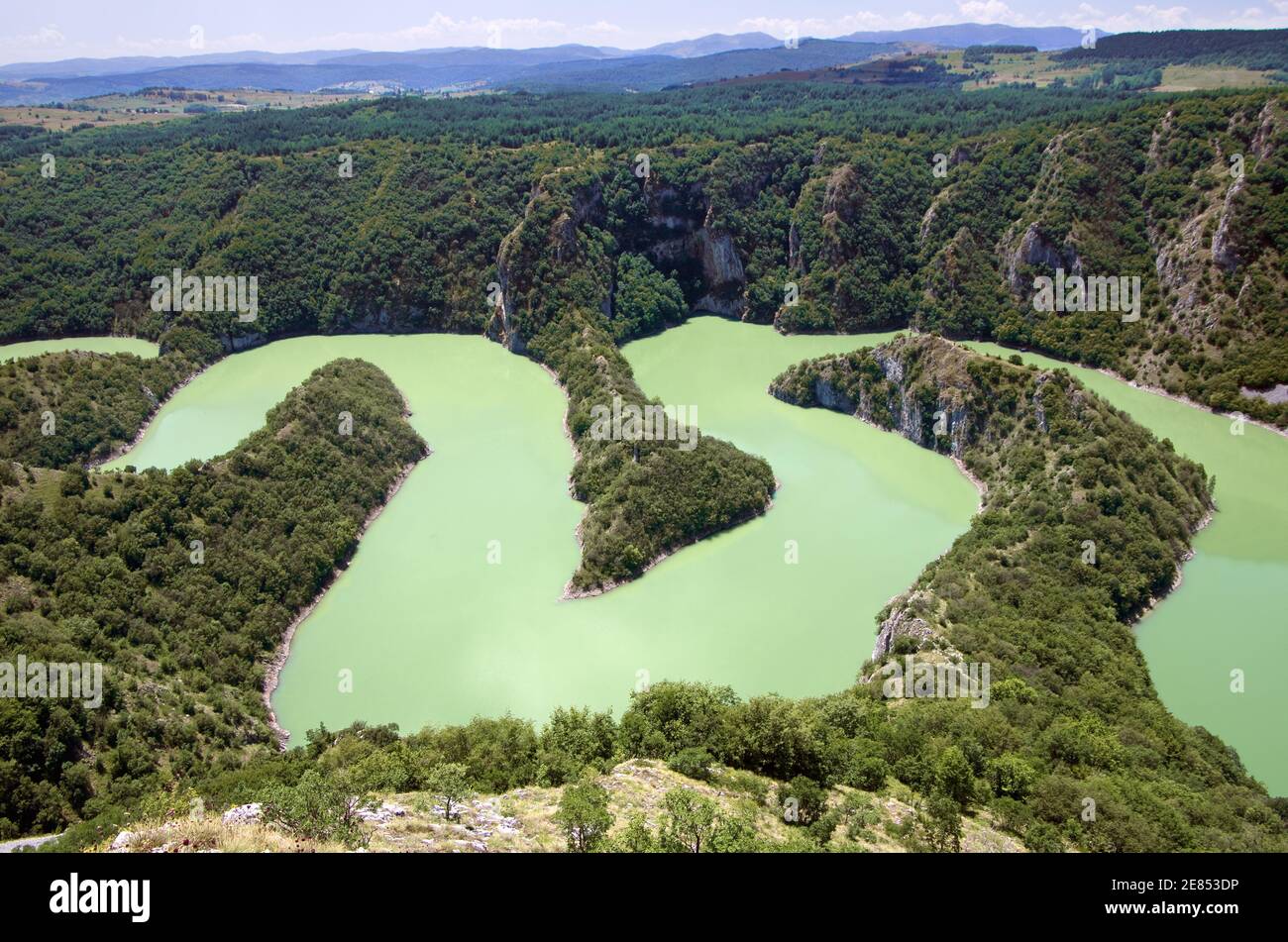 Canyon Uvac River Special Nature Reserve, Serbia Stock Photo