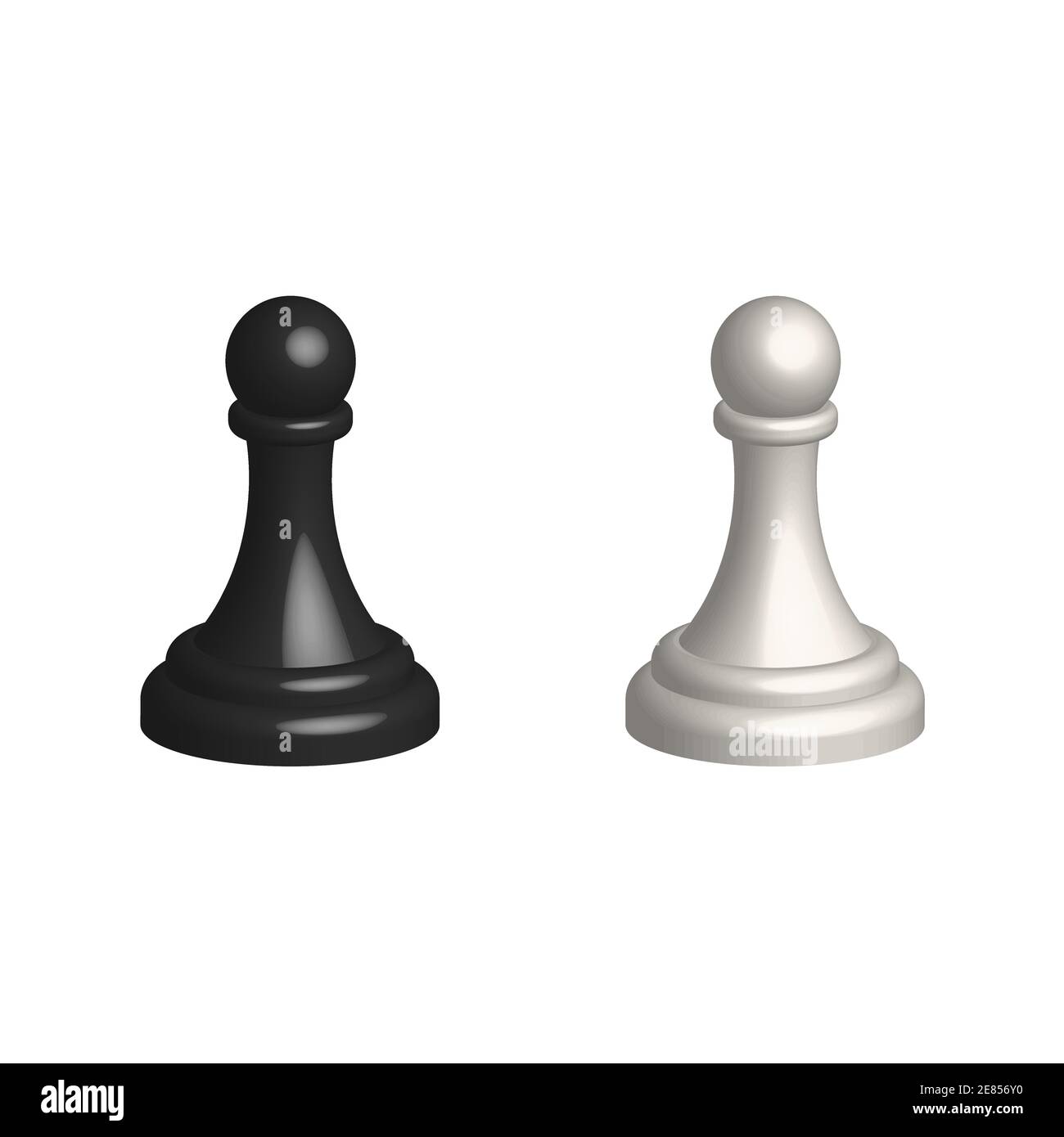 Pawns black and white chess pieces Royalty Free Vector Image