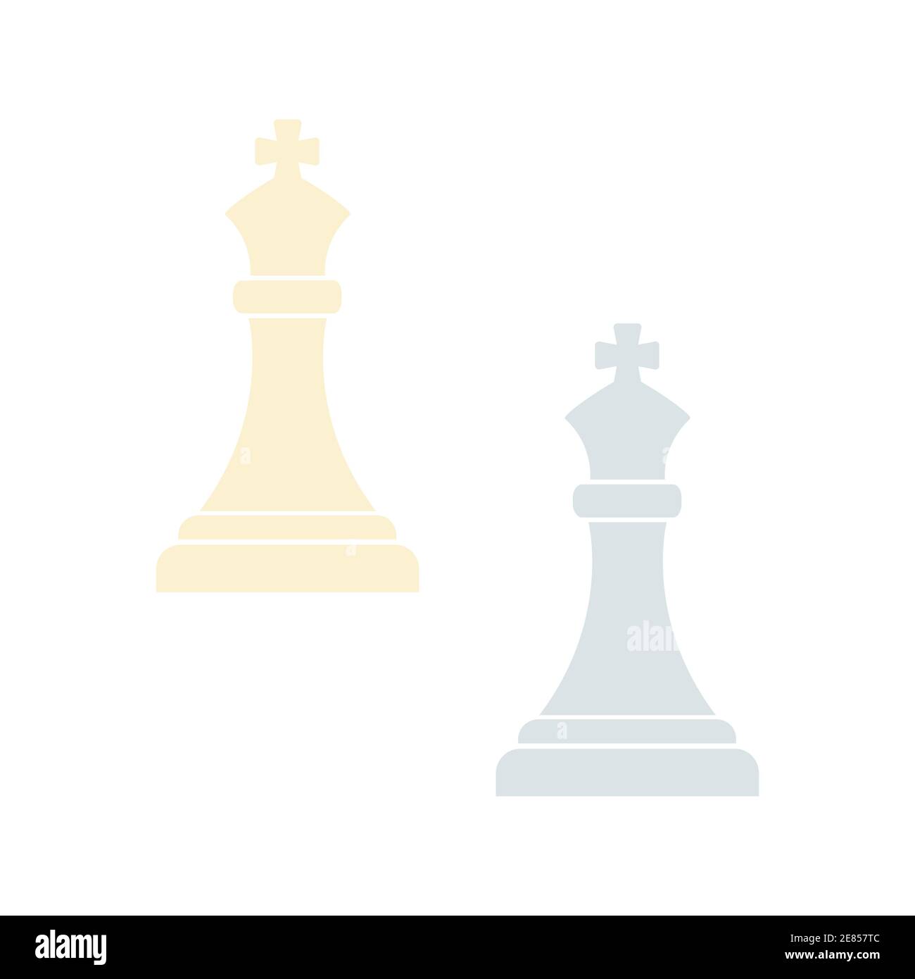 Chess king and queen icon. Simple game element illustration. Game