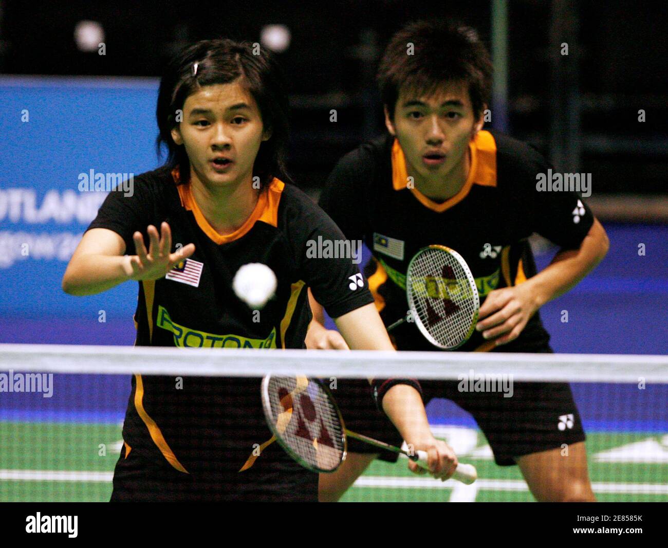 Malaysiau0027s Tan Wee Kiong plays a shot during his mixed doubles 