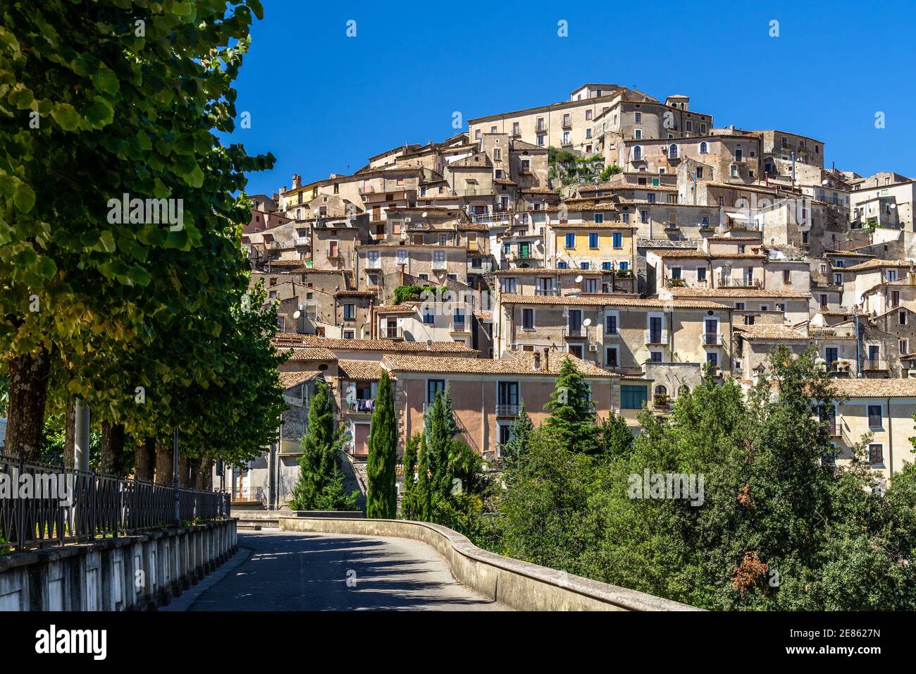 View of Morano Calabro one of the most beautiful villages of Italy, located in the Pollino National Park, Calabria, Italy Stock Photo