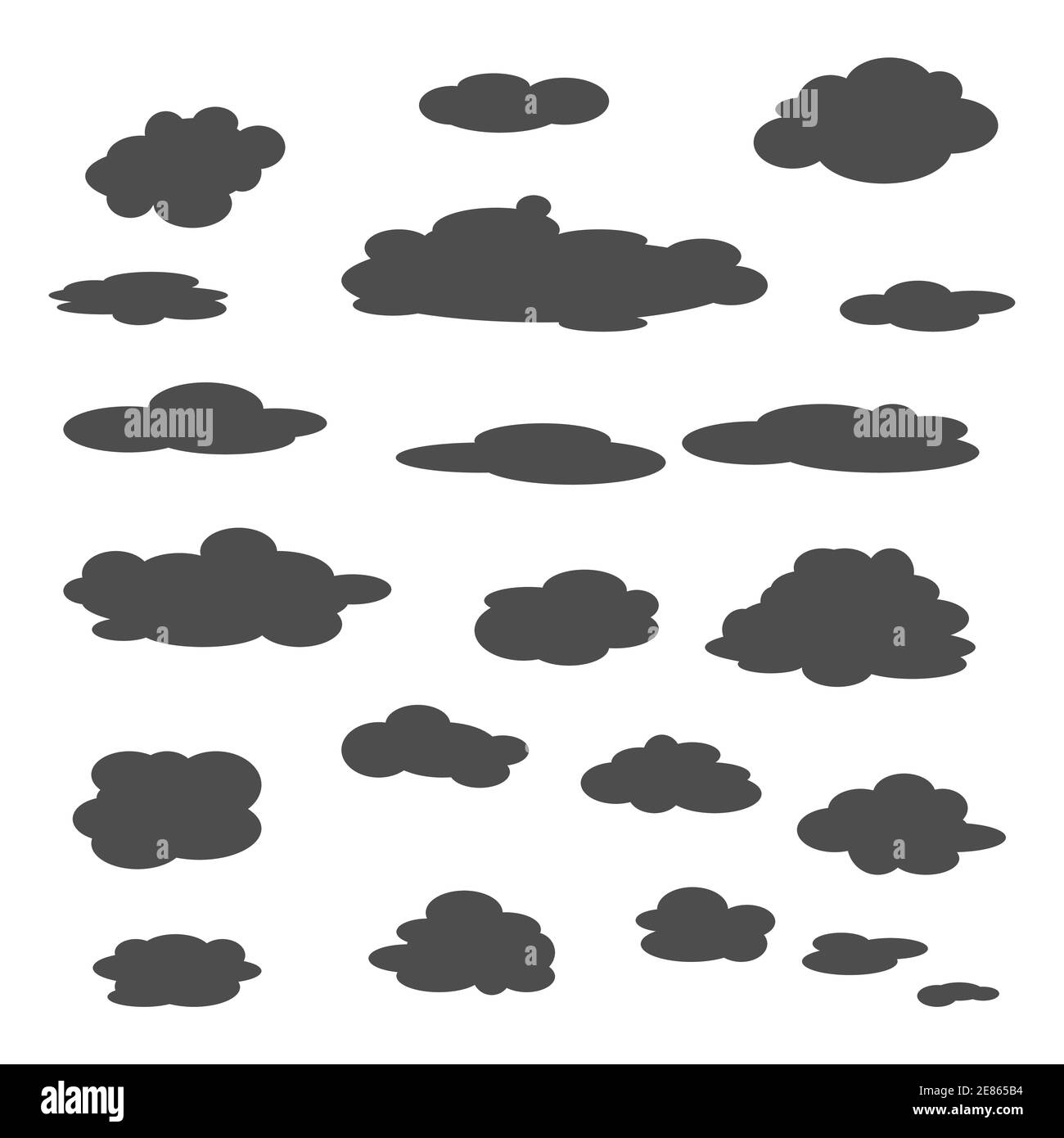 Set of clouds on a white background. Flat style vector illustration ...